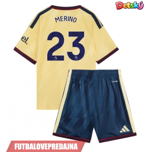 Lacne Dětský Futbalové dres Arsenal Mikel Merino #23 2026-27 Krátky Rukáv - Tretina (+ trenírky)